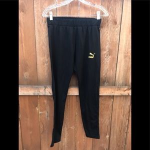 Puma leggings, size Medium black and gold